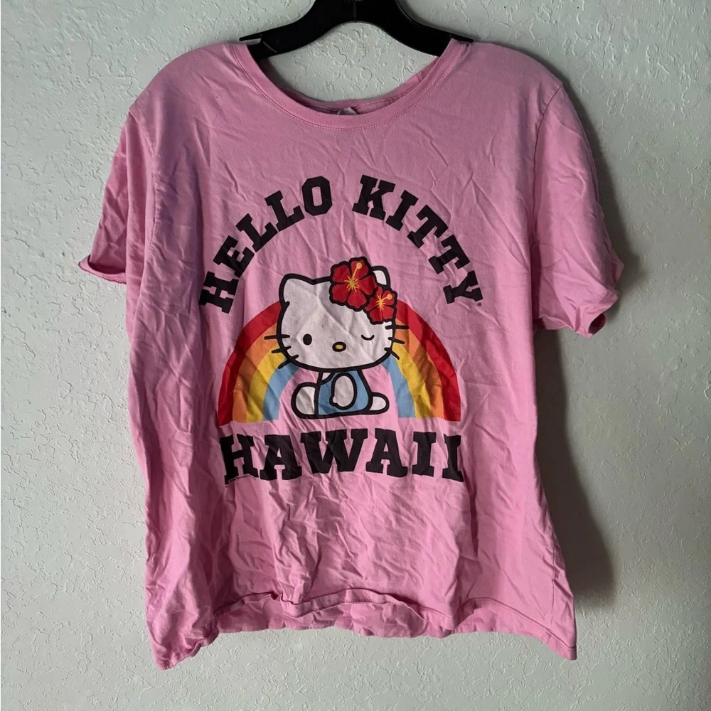 Hello Kitty Pink Rainbow Hawaii Tee - Picture 1 of 3